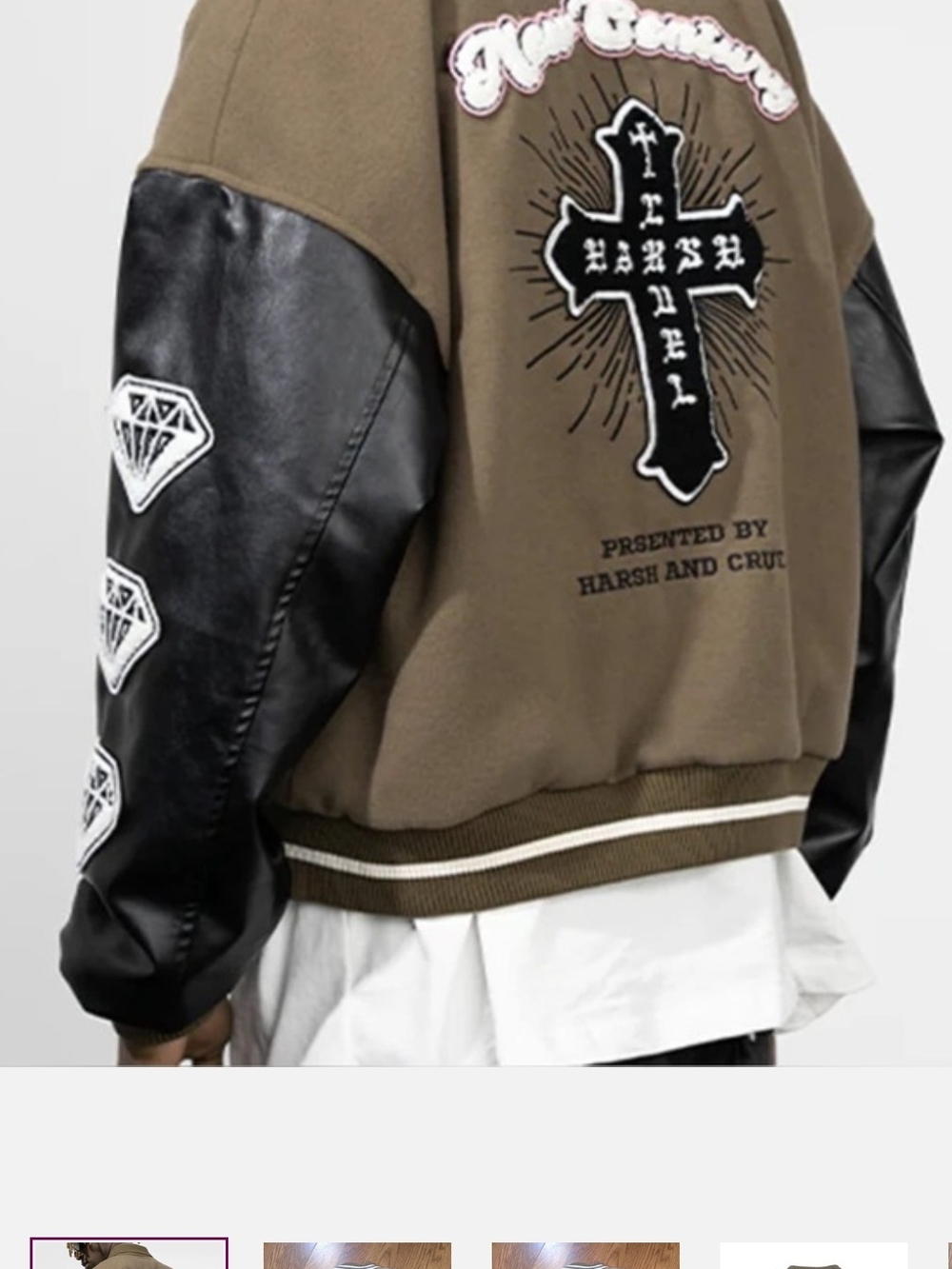 Mens Jacket! Home Harsh and Cruel New Century Embroidered Varsity Jacket. Size M